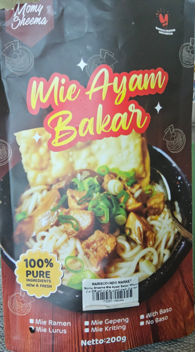Momy Sheema Mie Ayam Bakar + Bakso (Chicken Noodles + Meatballs)